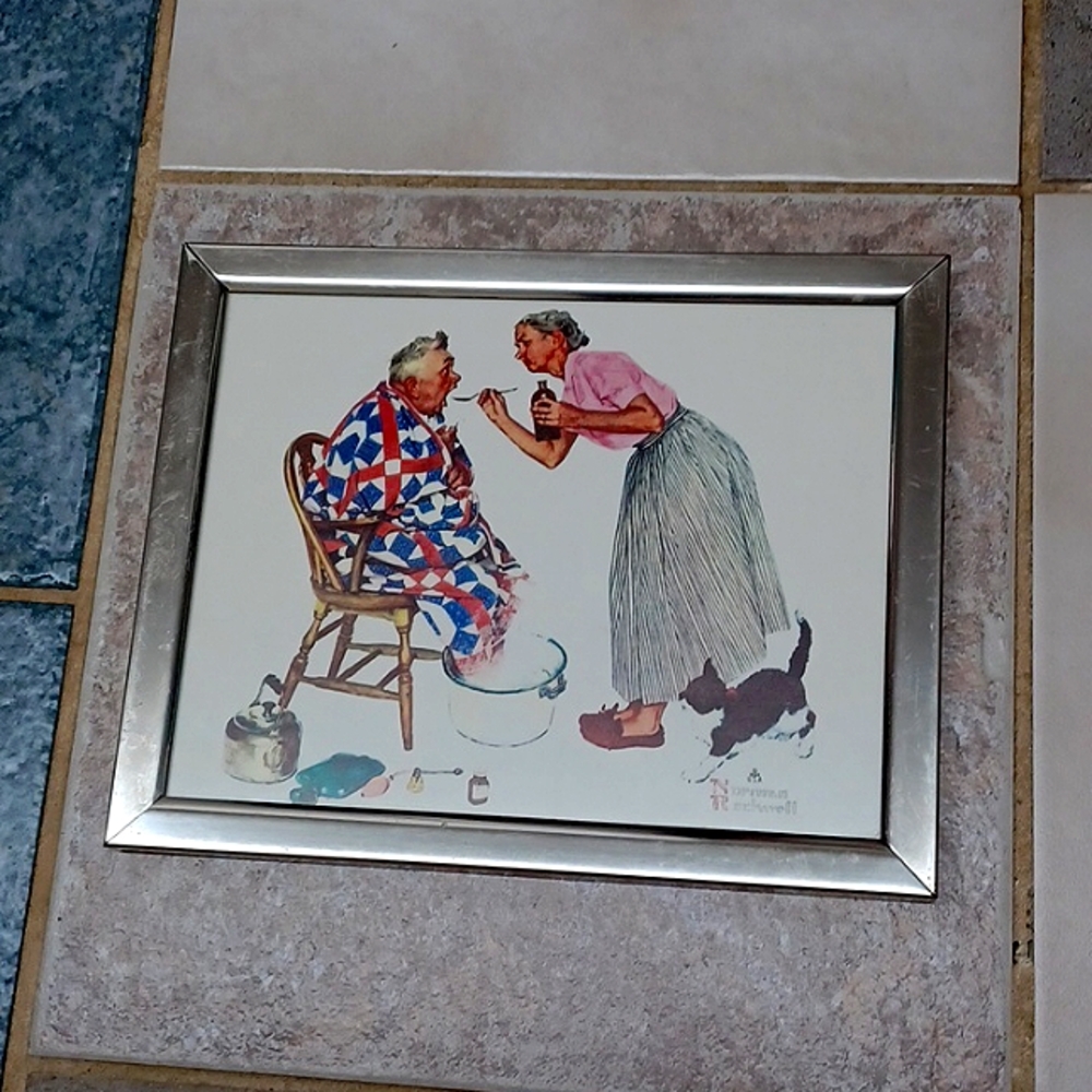 Norman Rockwell Print approximately 8 3/4"x6 3/4" in metal frame - Picture 3 of 4